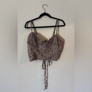 RSQ Brown and Tan Floral Tank Top